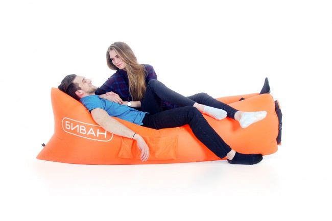 Надувной диван Биван оригинальный, цвет оранжевый Надувной диван Биван оригинальный, цвет оранжевый