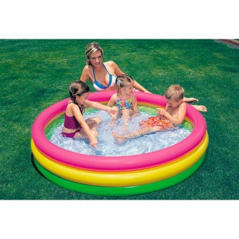 Бассейн с надувным дном 114х25см, от 2-х лет