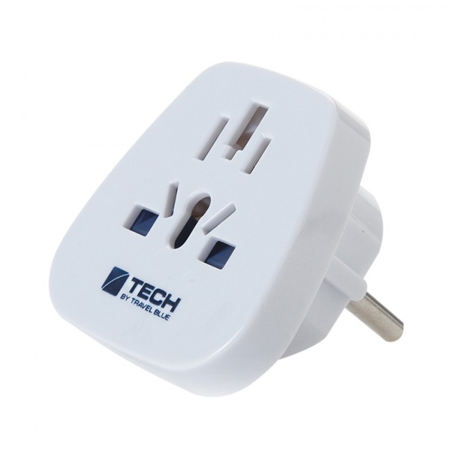 Комплект из 2-х cетевых адаптеров-переходников Travel Blue World-to-EU, цвет белый