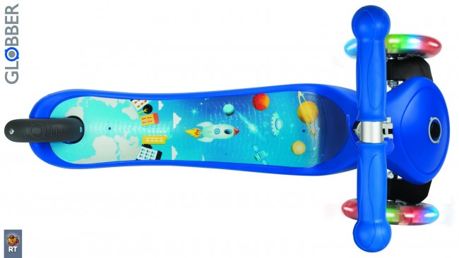 424-002 Самокат Globber Primo Fantasy с 3 светящимися колесами Rocket Navy Blue
