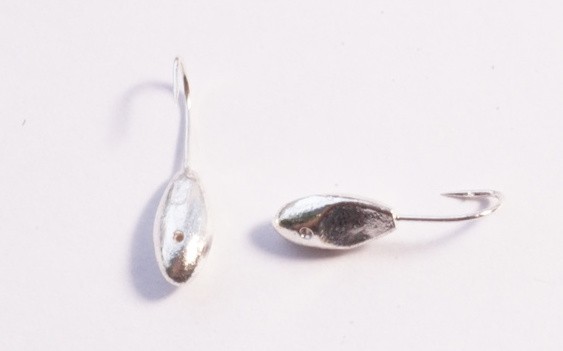 Мормышка вольфрамовая, Kutbert Лодочка с отверстием d2,5мм., 0,28гр., цв. серебро (5 шт./уп.)