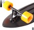 409-B Скейтборд Y-Scoo Longboard Shark с ручкой 31&quot; пластик 79х22 с сумкой Black/orange