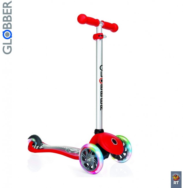 424-005 Самокат Globber Primo Fantasy с 3 светящимися колесами Racing Red
