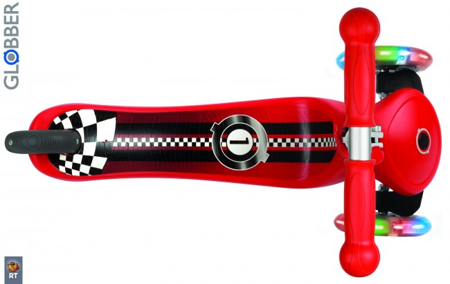 424-005 Самокат Globber Primo Fantasy с 3 светящимися колесами Racing Red