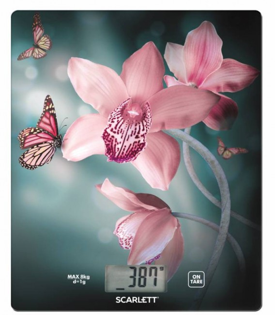 Весы кухонные электронные Scarlett SC-KS57P31 макс. вес:8кг рисунок/орхидея Весы кухонные электронные Scarlett SC-KS57P31 макс. вес:8кг рисунок/орхидея